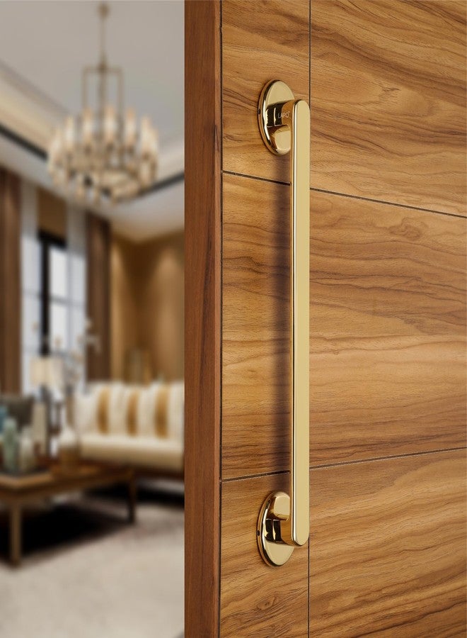 LAPO مقبض باب لابو بولو للباب الرئيسي | مقبض باب رئيسي | مقبض باب | سبيكة زنك (14 بوصة - عبوة من قطعة واحدة) طلاء ذهبي | ضمان 3 سنوات | مقبض سحب - Image 1